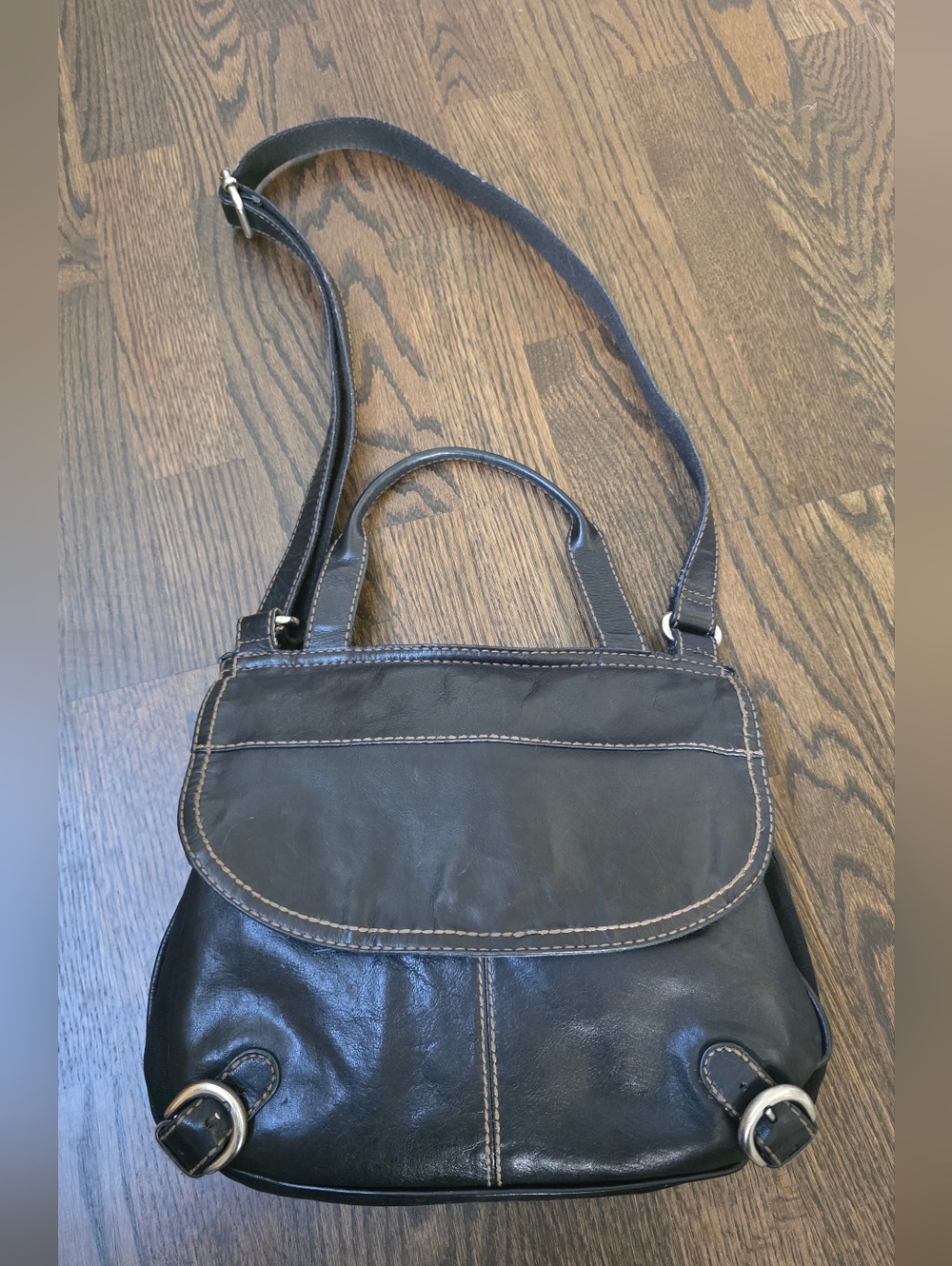 FOSSIL Bkack Leather/Canvas Women's Bag